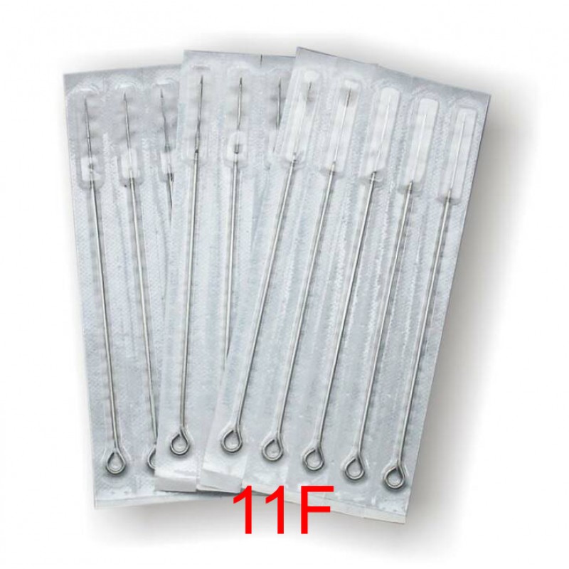11 Flat Sterile Tattoo Needles 11F (Pack Of 50)